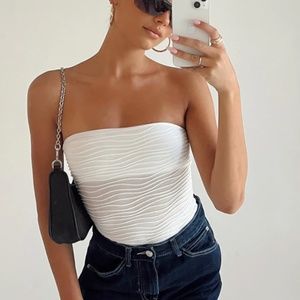 Princess Polly Strapless Bodysuit, Size 8, White